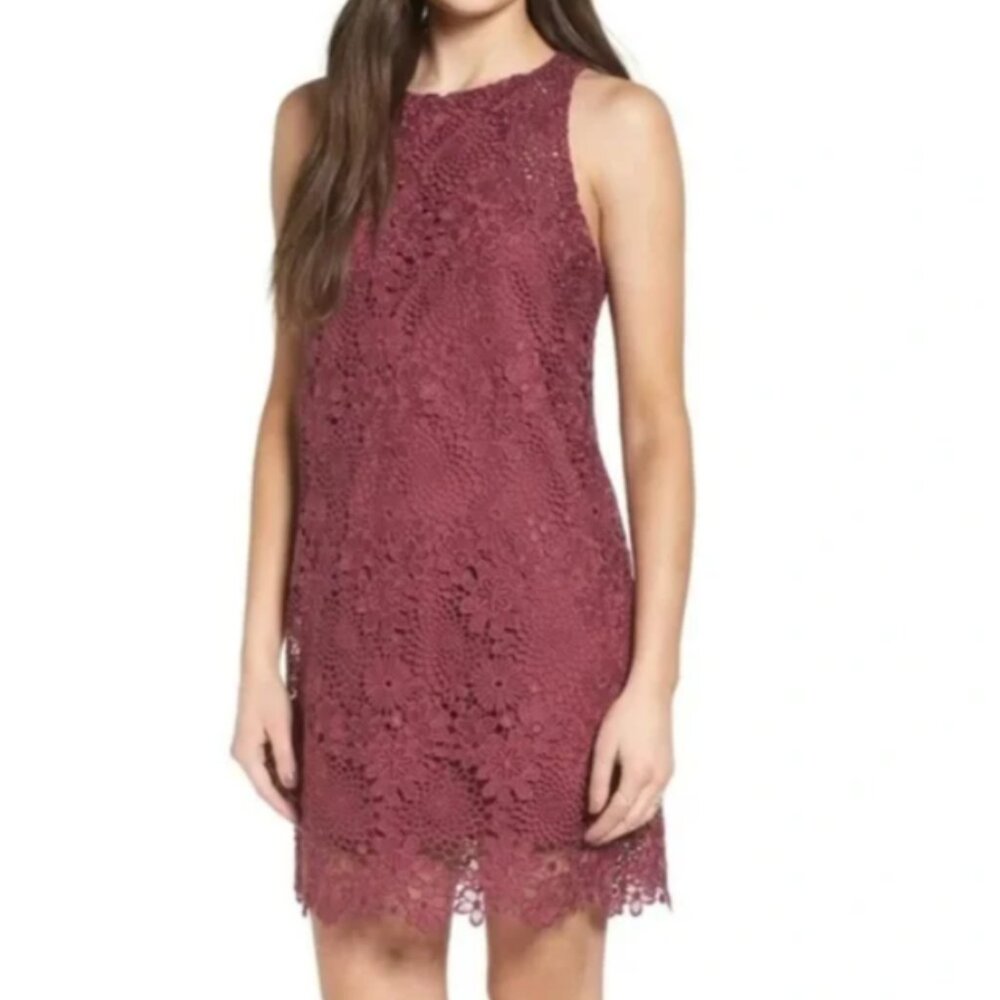Wayf Racerback Knit Lace Mini Dress